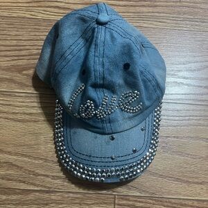 y2k LOVE Rhinestone Hat